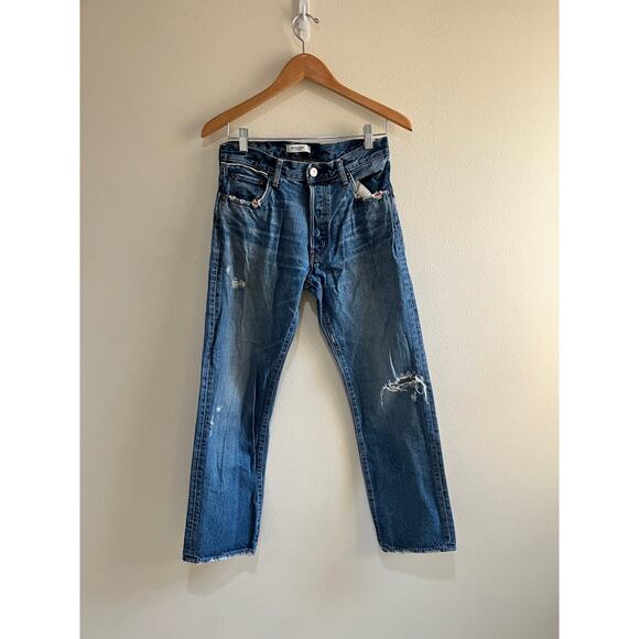 Moussy Denim - Moussy Vintage Straight Leg Distressed Medium Wash Jeans Size 27